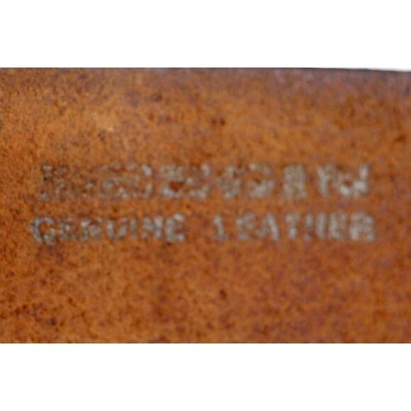 HANDCRAFTED BROWN GENUINE LEATHER 1 1/8"Wd CASUAL DRESS MEN'S BELT Sz 42 (E37 - Picture 7 of 15